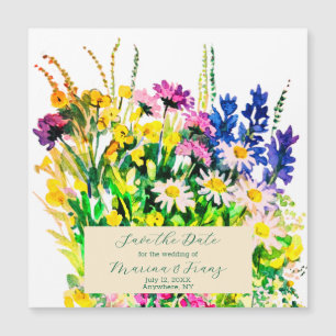 Wilde Blume Save the Date Magnetkarte