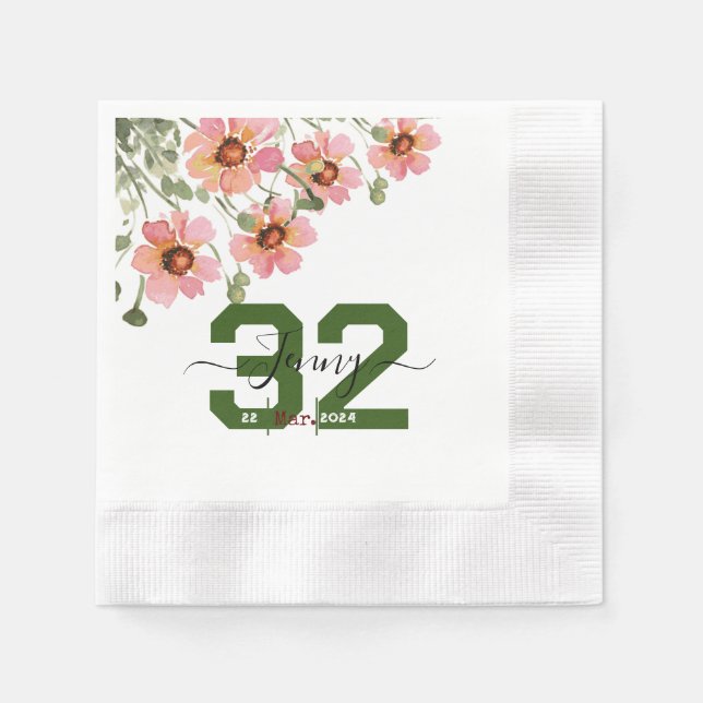 Wilde Blume Serviette (Vorderseite)