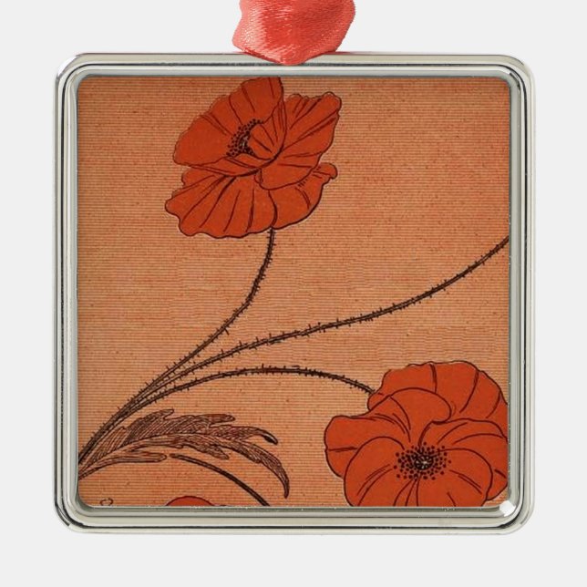 Wilde Blume Silbernes Ornament (Vorne)