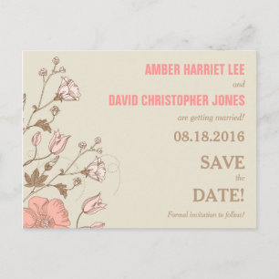 Wilde Blume Speichern Sie die Datumskarten Ankündigungspostkarte