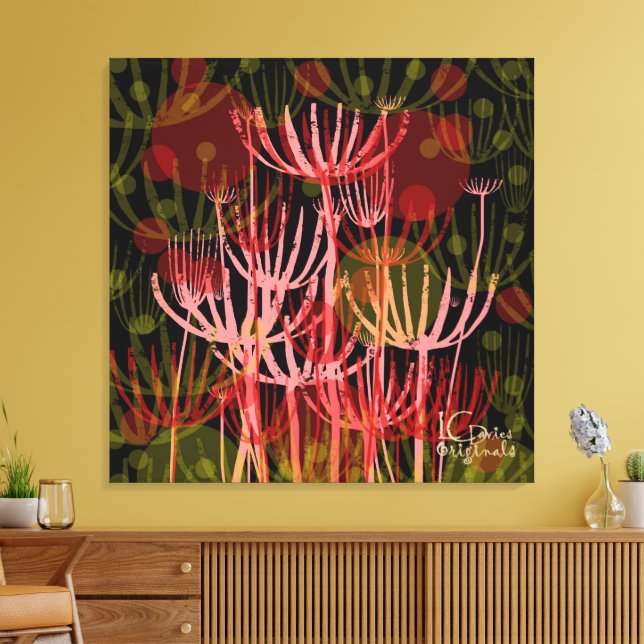 Wilde Blume Stretched Canvas Print Leinwanddruck (Insitu (Wohnzimmer))