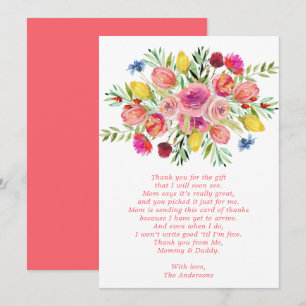 Wilde Blume Süße Florale Babyparty Dankeskarten Dankeskarte