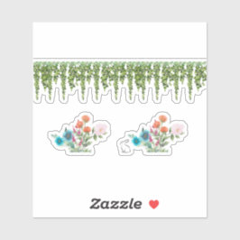 Wilde Blume und Ivy Aufkleber