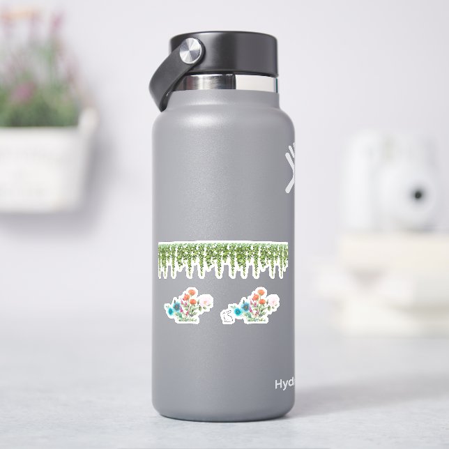 Wilde Blume und Ivy Aufkleber (HydroFlask)