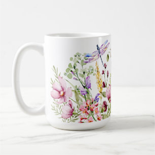 Wilde Blume und Libelle Kaffeetasse