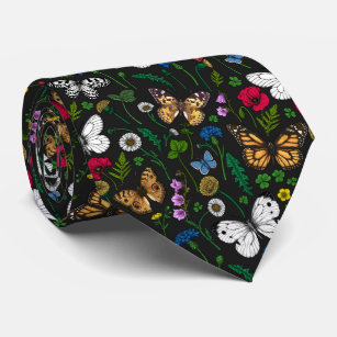 Wilde Blume und Schmetterlinge 2 Krawatte