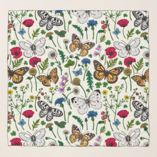 Wilde Blume und Schmetterlinge Schal