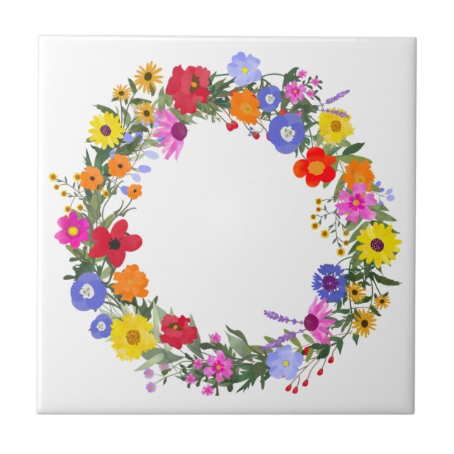 Wilde Blume Untersetzer Keramik Fliesen Hot Plate (Vorderseite)