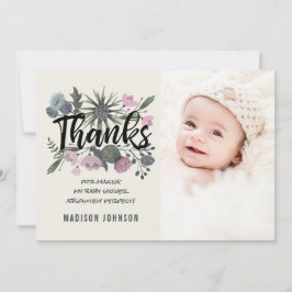 Wilde Blume | Vielen Dank | Babydusche Foto-Karte Einladung