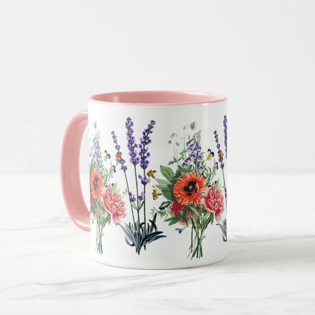 Wilde Blume Vintag Botanischer Garten Natur Tasse (Vorderseite Links)