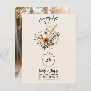 Wilde Blume Vintag Floral Boho Save the Date Einladung