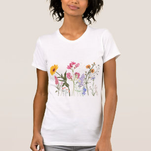 Wilde Blume, Vintage botanische Pastelle T-Shirt