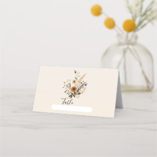 Wilde Blume Vintager Blumenstrauß Bohemisch Hochze Platzkarte