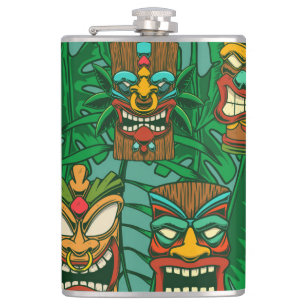 Wilde Blume Wasserfarbe: farblos nahtlos Flachmann