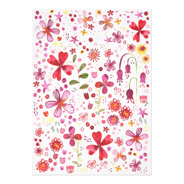 Wilde Blume Wasserfarbe Fotodruck (Vorne)