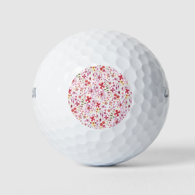 Wilde Blume Wasserfarbe Golfball (Vorderseite)