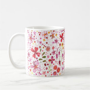 Wilde Blume Wasserfarbe Kaffeetasse