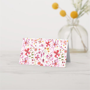 Wilde Blume Wasserfarbe Platzkarte