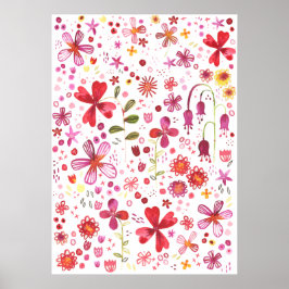 Wilde Blume Wasserfarbe Poster