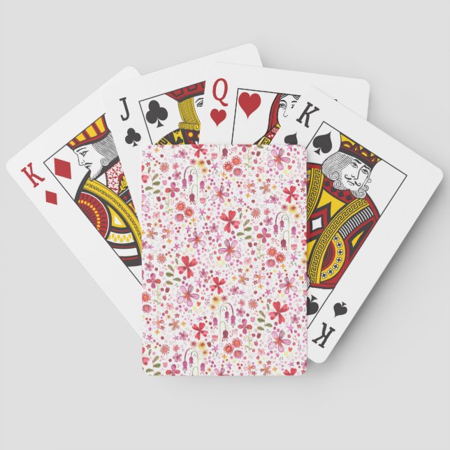 Wilde Blume Wasserfarbe Spielkarten (Rückseite)