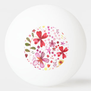 Wilde Blume Wasserfarbe Tischtennisball