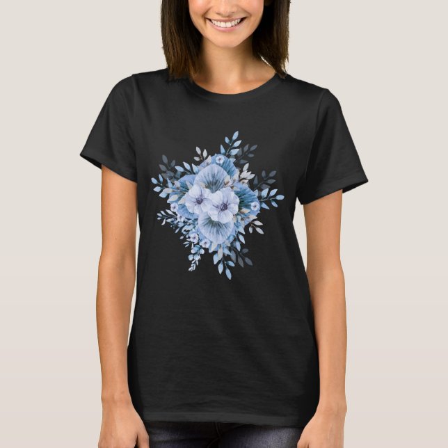 Wilde Blume Wasserfarbener T - Shirt (Vorderseite)