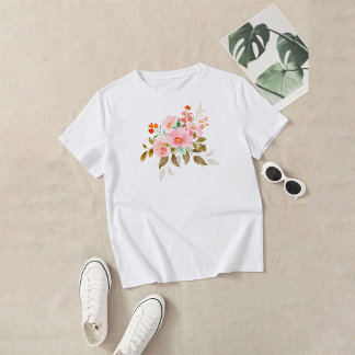 Wilde Blume Wasserfarbiger Zitat T - Shirt