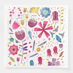 Wilde Blume Watercolor Napkin Serviette