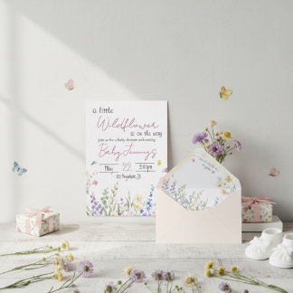 Wilde-Blumen-Baby-Party-Einladung Einladung