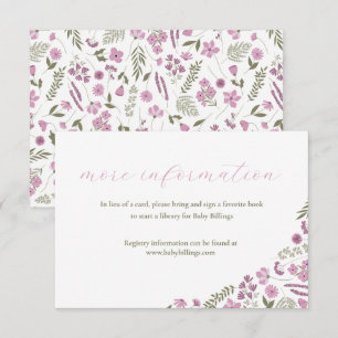 Wilde-Blumen-Baby-Shower-Einladungskarte - lila Einladung