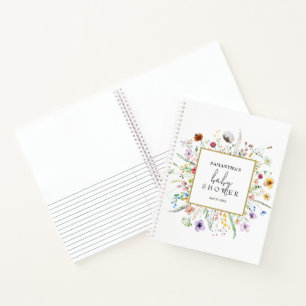 Wilde-Blumen-Baby-Shower-Gästebuch Notizbuch