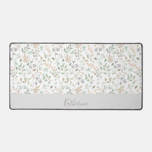 Wilde Blumen Boho Custom Namen  Schreibtischunterlage