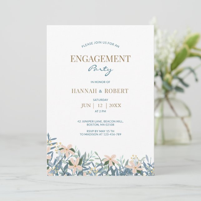 Wilde-Blumen-Boho-Hochzeitseinladung Einladung (Stehend Vorderseite)