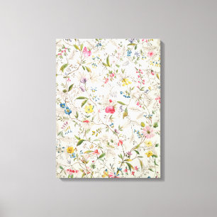 Wilde Blumen entwerfen für silk Material, c.1790 Leinwanddruck