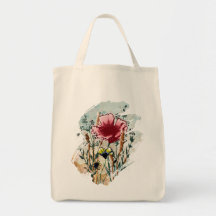 Wilde-Blumen-Farbspritzer-Einkaufstasche
