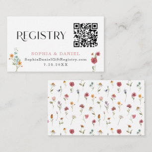 Wilde Blumen Feld Boho Brautparty-Geschenkregistri Begleitkarte