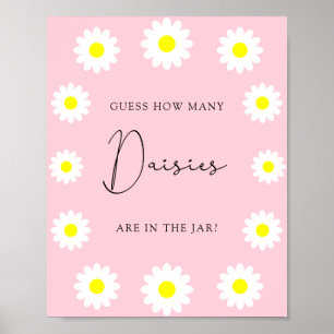 Wilde Blumen Gänseblümchen - Errate wie viele Gäns Poster