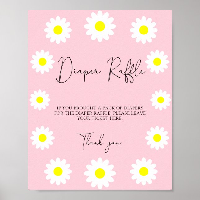 Wilde Blumen Gänseblümchen - Windelverlosung Poster (Vorne)