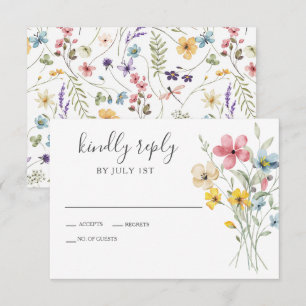 Wilde Blumen Garten Florale Hochzeit RSVP-Karte RSVP Karte