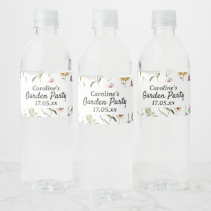 Wilde Blumen-Garten-Muster Geschenktasche Wasserflaschenetikett