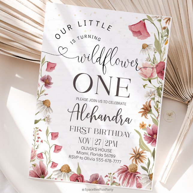 Wilde-Blumen-Geburtstagsgartenparty Einladung (wildflower invitation, birthday invitation, garden party, floral design, pastel flowers, botanical, )