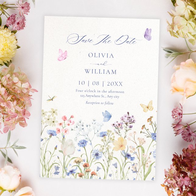 Wilde Blumen Hochzeit Save The Date (Von Creator hochgeladen)