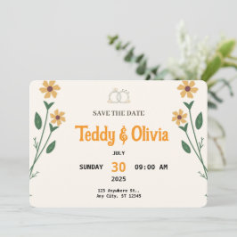 Wilde-Blumen-Hochzeit-Save-the-Date-Karte Save The Date