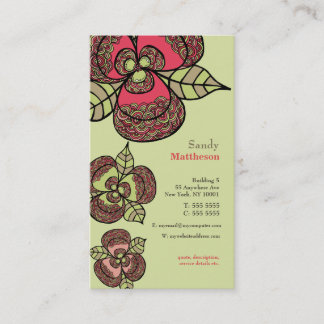 Wilde Blumen-illustrierte Designer-Geschäfts-Karte Visitenkarte