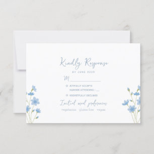 Wilde Blumen Immergrün Hochzeit-Antwortkarte RSVP Karte