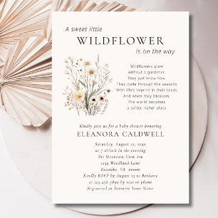 Wilde Blumen Inspirierendes Gedicht Baby Shower Einladung