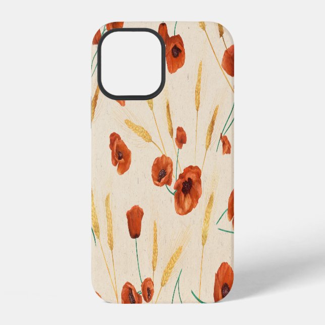 Wilde Blumen: leichtes Hintergrundmuster. iPhone Hülle (Rückseite)