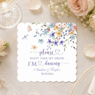 Wilde Blumen Libelle Nimm Mein Getränk Nicht Hochz Untersetzer