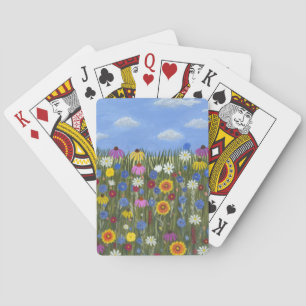 Wilde Blumen mit Gänseblümchen Spielkarten