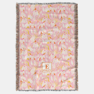Wilde-Blumen-Monogramm-Namens-Wurfdecke Decke